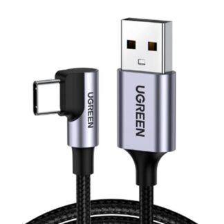 CABLE UGREEN USB-A A USB-C ÁNGULO RECTO 1M GRIS US284