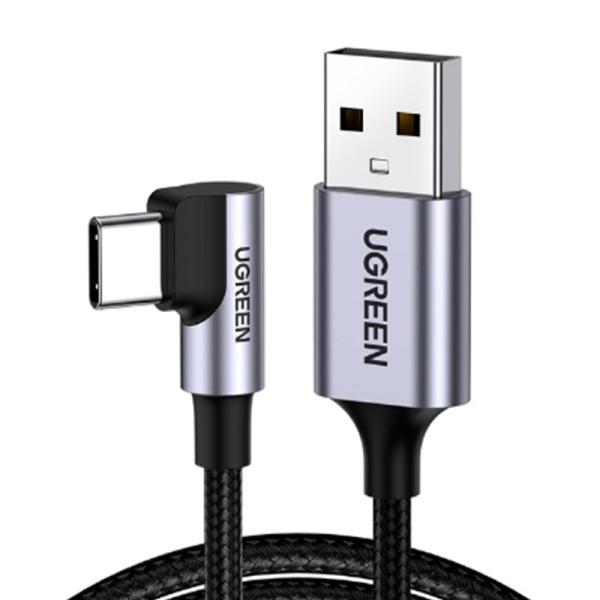 CABLE UGREEN USB-A A USB-C ÁNGULO RECTO 1M GRIS US284