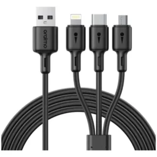 CABLE ORAIMO 3 EN 1 USB-A A MICRO-USB / USB-C / LIGHTNING 3A 1.2M NEGRO OCD-X93