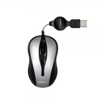 MOUSE ARGOM RETRÁCTIL USB GRIS COMPACTO