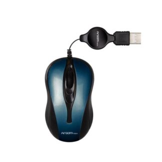 MOUSE ARGOM RETRÁCTIL USB AZUL COMPACTO