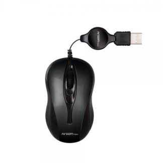 MOUSE ARGOM RETRÁCTIL USB NEGRO COMPACTO