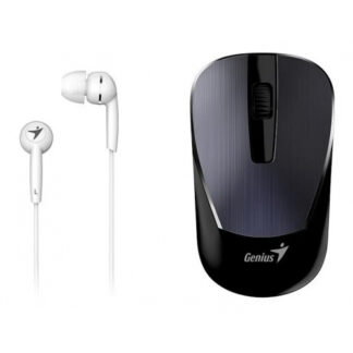 COMBO GENIUS MH-7018 MOUSE INALÁMBRICO + AURICULAR IN-EAR NEGRO/BLANCO