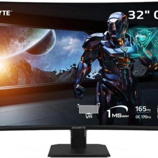MONITOR GAMING GIGABYTE GS32QC 31.5" WQHD CURVO VA 165HZ HDMI DISPLAYPORT NEGRO