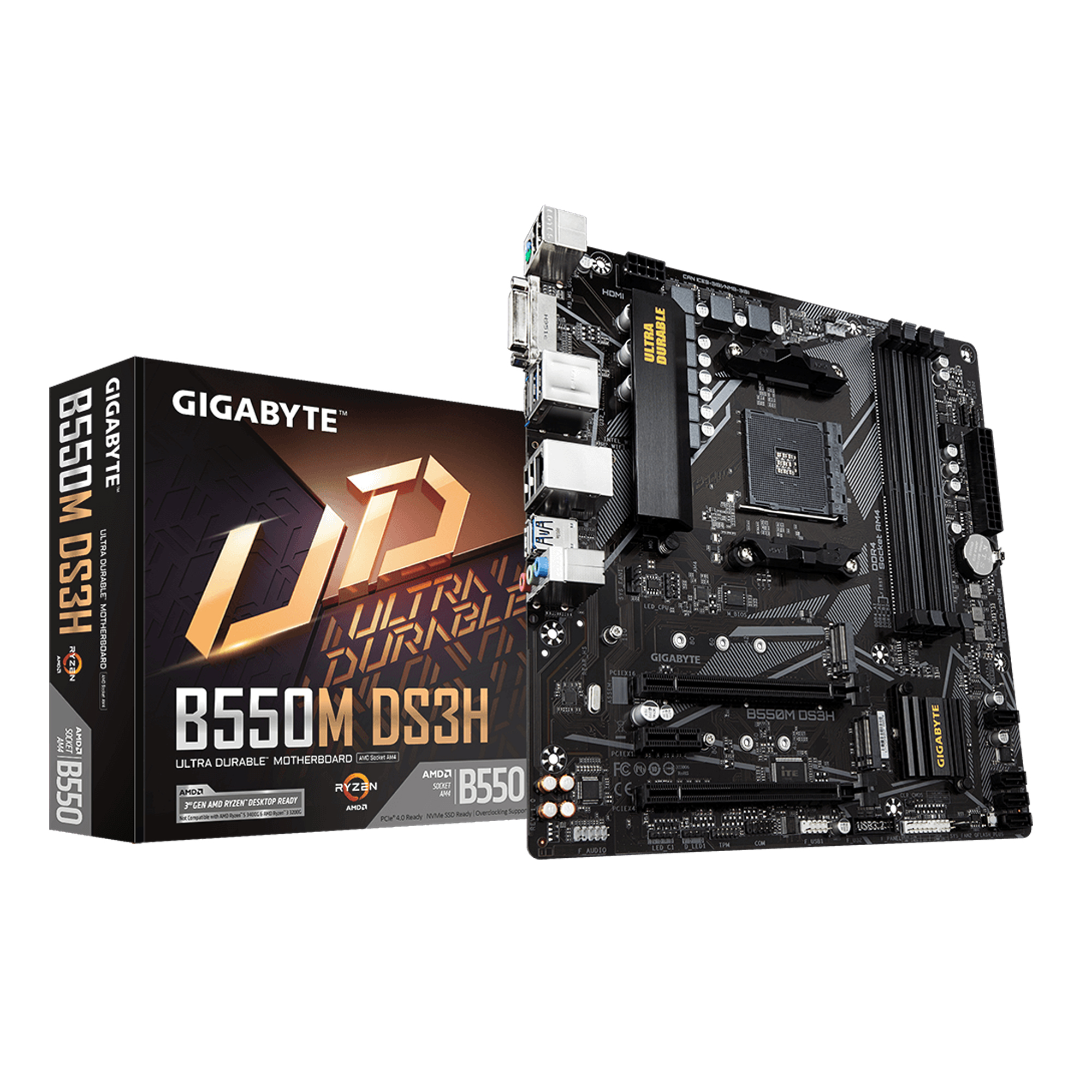 TARJETA MADRE GIGABYTE B550M DS3H DDR4 AM4 MICRO-ATX