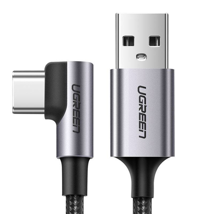 CABLE UGREEN USB-A A USB-C ÁNGULO RECTO 1M GRIS US284 - Image 2