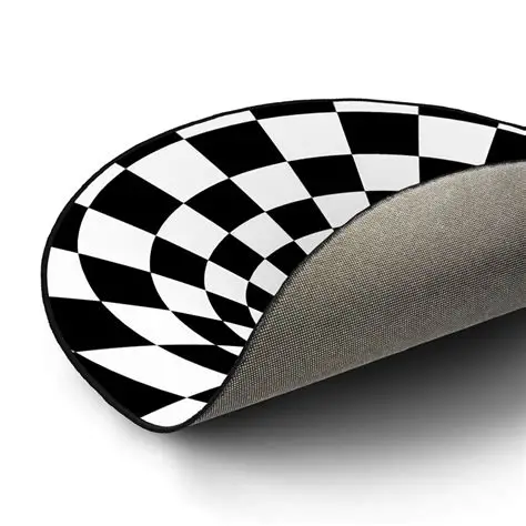 ALFOMBRILLA PARA SILLA GAMER SHARKOON SFM12 3D VORTEX REDONDA BLANCO/NEGRO 120cm - Image 2