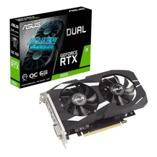 TARJETA DE VIDEO ASUS DUAL RTX3050-O6G 6GB GDDR6 HDMI DP DVI PCI-E 4.0 OC