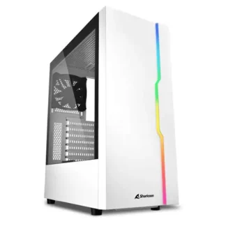 CASE GAMING RGB SHARKOON SLIDER MID TOWER BLANCO CON VIDRIO TEMPLADO Y VENTILADOR 120MM