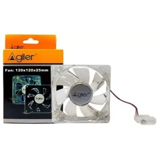 VENTILADOR AGILER 120MM TRANSPARENTE LED 3 COLORES AGI-8055C