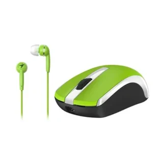 COMBO GENIUS MH-8100 MOUSE INALÁMBRICO + AURICULAR IN-EAR VERDE
