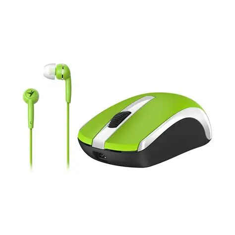 COMBO GENIUS MH-8100 MOUSE INALÁMBRICO + AURICULAR IN-EAR VERDE