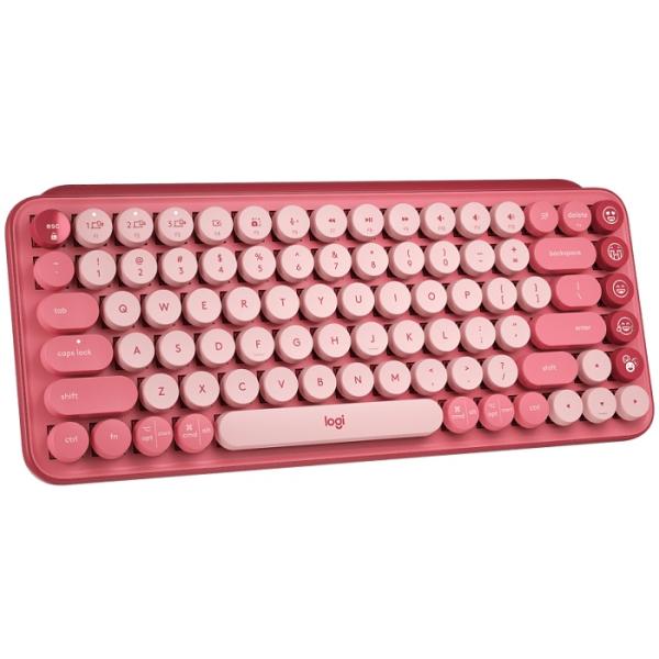 TECLADO LOGITECH POP KEYS INALAMBRICO WITH EMOJI KEYS HEARTBREAKER ROSE