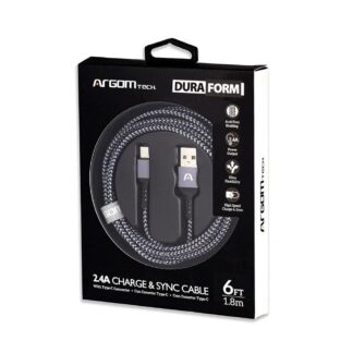 CABLE ARGOM DURA FORMA TYPE-C A USB 1.8M NEGRO ARG-CB-0025BK