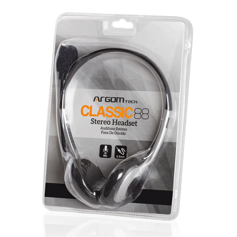 HEADSET ARGOM ARG-HS-0088 CON MICRÓFONO NEGRO