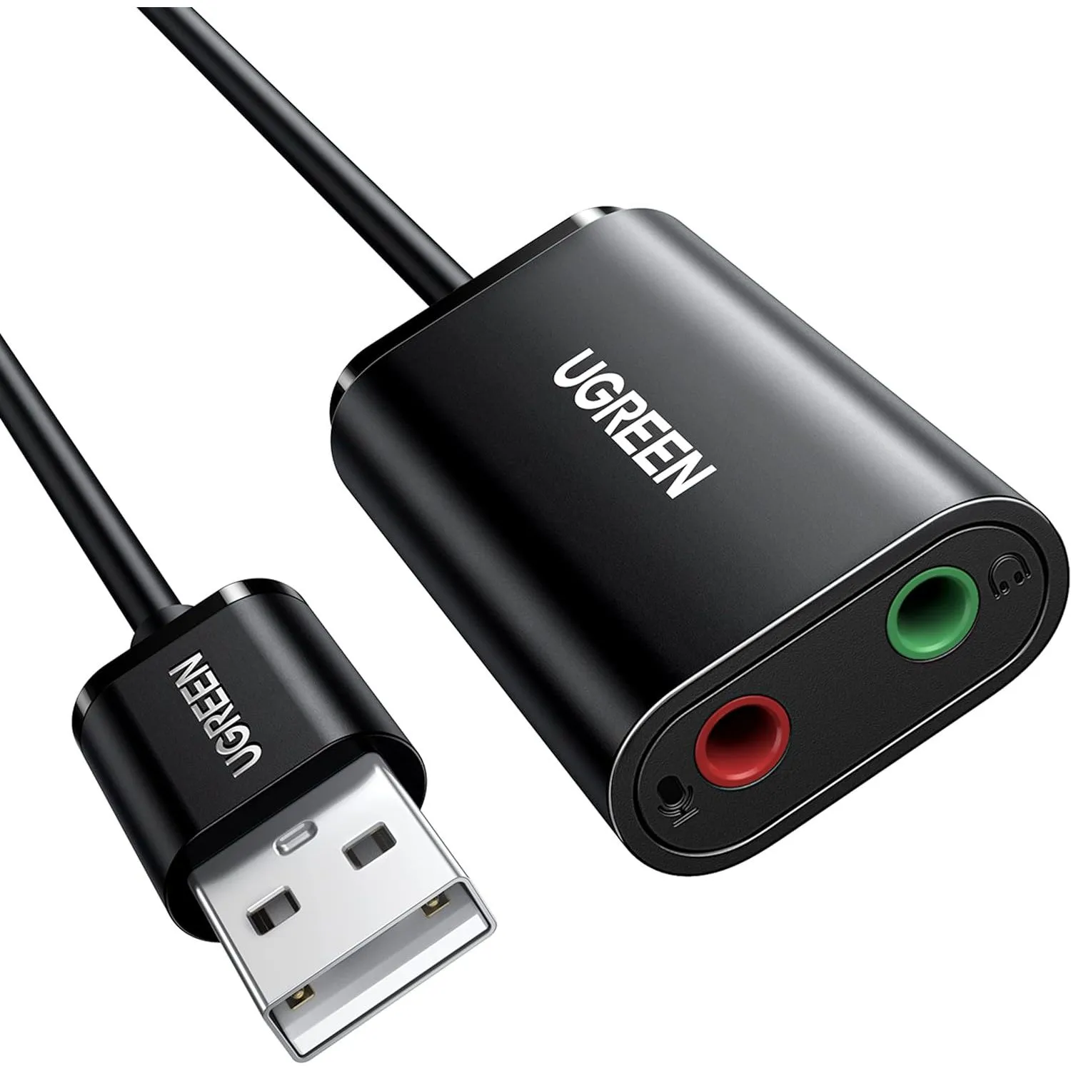 ADAPTADOR DE AUDIO UGREEN USB-A A 3.5MM NEGRO US205 - Image 2