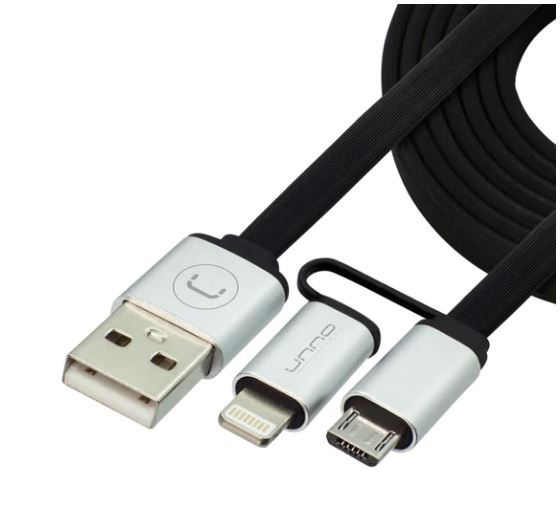 CABLE UNNO TEKNO 2 EN 1 LIGHTNING Y MICRO USB 1M CB4057SV - Image 2