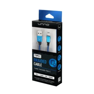 CABLE UNNO TEKNO USB-C BRAIDED 1.5M AZUL CB4061BL