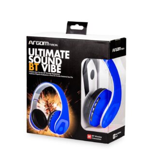 HEADSET ARGOM ULTIMATE SOUND BT VIBE BLUE CON MICRÓFONO