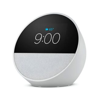 PARLANTE AMAZON ECHO SPOT 2024 CON ALEXA RELOJ CON ALARMA BLANCO
