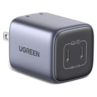 CARGADOR DE PARED UGREEN CD294 NEXODE 2 PUERTOS USB-C 45W  GRIS
