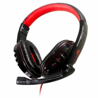 HEADSET GAMER X-LION HP-400 CON MICRÓFONO ROJO/NEGRO 3.5MM + USB