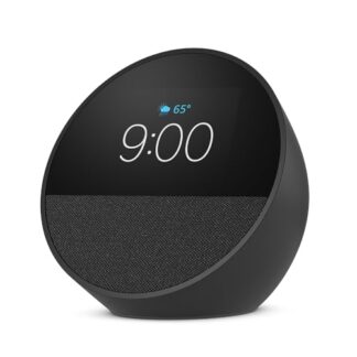 PARLANTE AMAZON ECHO SPOT 2024 CON ALEXA RELOJ CON ALARMA NEGRO
