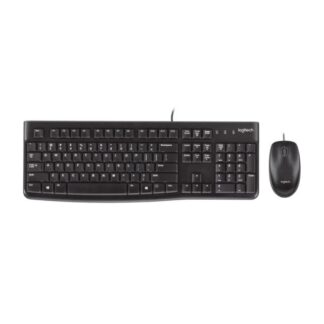 TECLADO Y MOUSE LOGITECH MK120 MEMBRANA ALÁMBRICO USB INGLÉS NEGRO