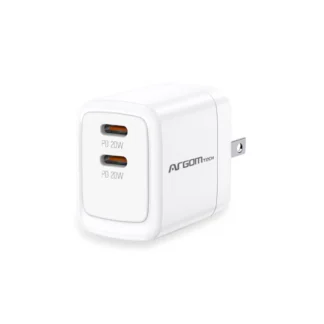 CARGADOR DE PARED ARGOM DUAL PD FAST 40W 2 × USB-C