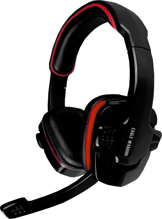 HEADSET GAMER EAGLE WARRIOR HS-501 CON MICRÓFONO 3.5 MM NEGRO/ROJO