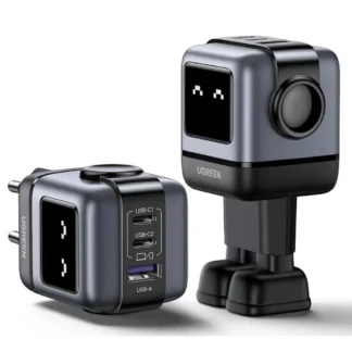 CARGADOR UGREEN CD361 65W 2 PUERTOS USB-C Y 1 PUERTO USB-A CARGA RÁPIDA  GRIS