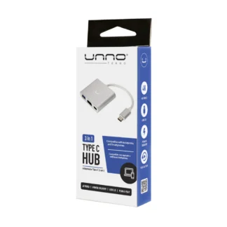 HUB UNNO TEKNO TYPE-C 3 EN 1 HDMI + 1-USB 3.0 + PD HB1101SV