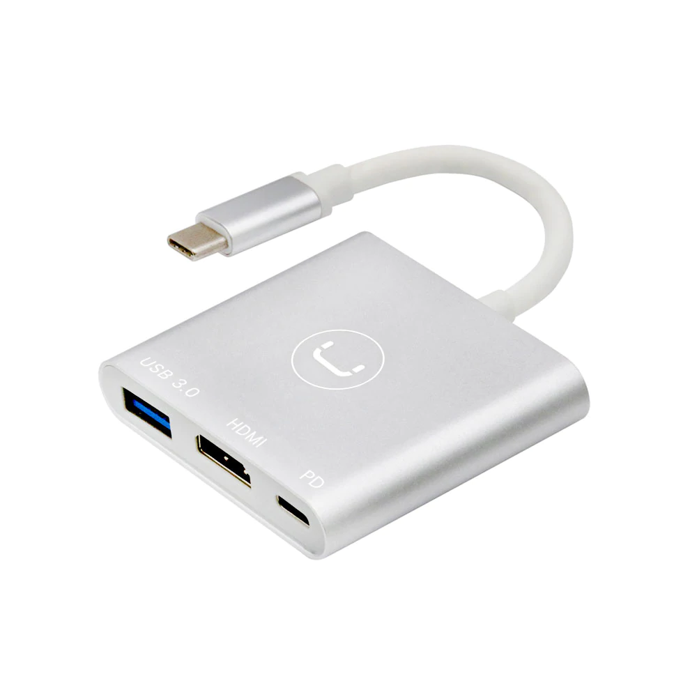 HUB UNNO TEKNO TYPE-C 3 EN 1 HDMI + 1-USB 3.0 + PD HB1101SV - Image 2