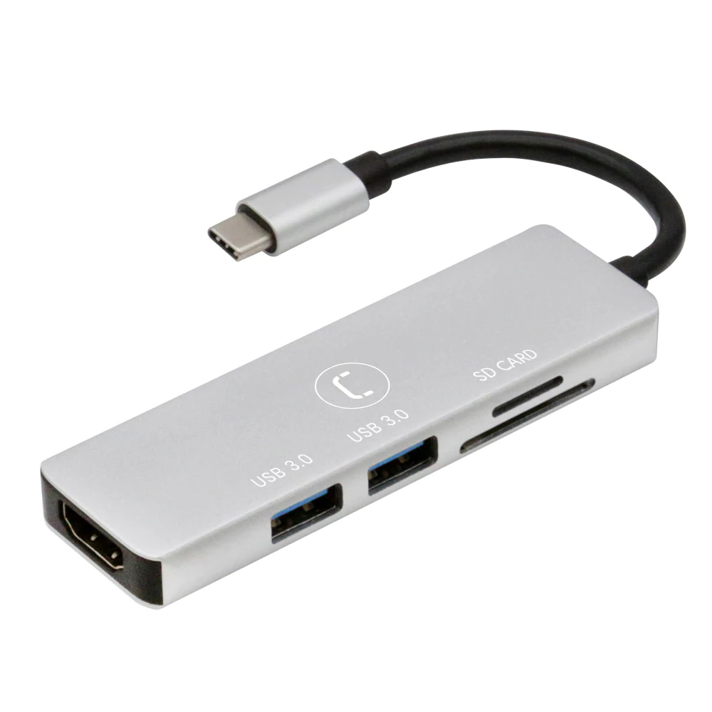 HUB UNNO TEKNO TYPE C 5 IN 1 + 2USB 3.0 + MICRO SD + SD HB1104SV - Image 2