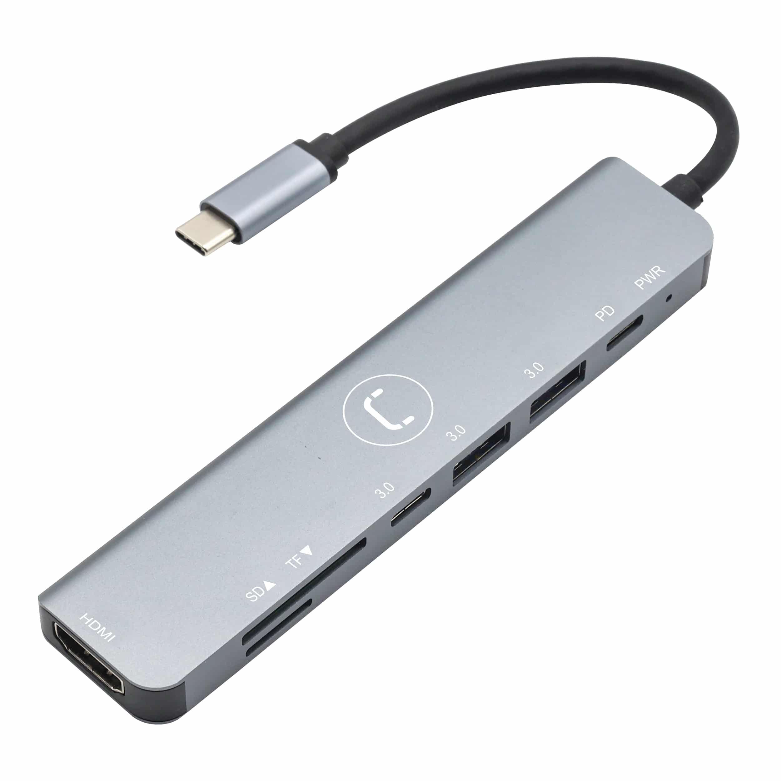 HUB UNNO TEKNO HB1107SV 7 EN 1 USB-C 2 PUERTOS USB-A 1 PUERTO USB-C 1 PUERTO PD 1 PUERTO HDMI 1 RANURA SD Y 1 RANURA MICRO SD PLATEADO - Image 2