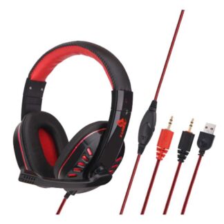 HEADSET GAMER X-LION HP-600 CON MICRÓFONO ROJO/NEGRO 3.5MM + USB