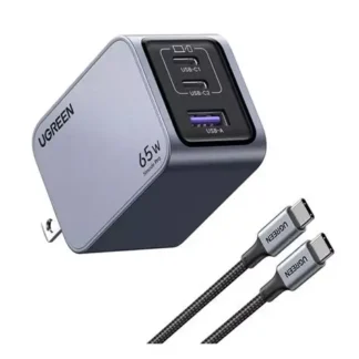 CARGADOR UGREEN X755 NEXODE PRO 3 PUERTOS 2 USB-C Y 1 USB-A CARGA RÁPIDA 65W
