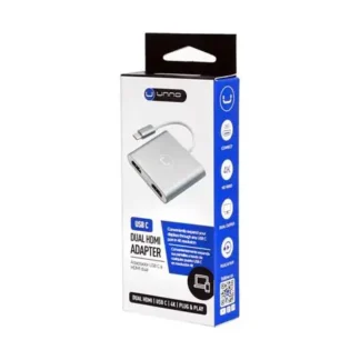 HUB UNNO TEKNO HB1103SV USB-C TO DUAL HDMI HUB/ADAPTADOR