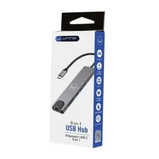 HUB UNNO TEKNO HB1109SV USB-C 8 PUERTOS
