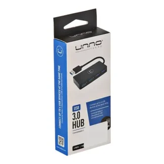 HUB UNNO TEKNO 4 PUERTOS USB 3.0 NEGRO HB1011BK