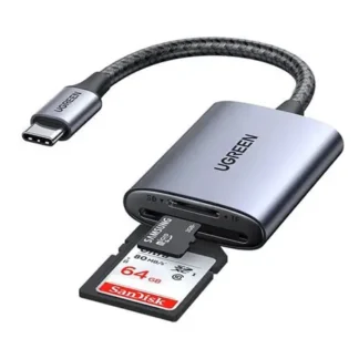 LECTOR DE TARJETAS UGREEN CM401 USB-C 2 EN 1 SD/TF 5GBPS NEGRO