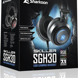 HEADSET GAMING RGB SHARKOON SKILLER SGH30 ALÁMBRICO USB  NEGRO