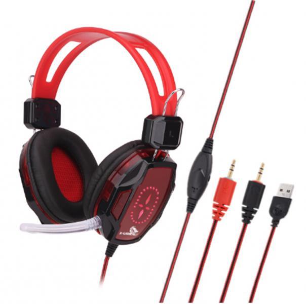 HEADSET GAMER X-LION HP-900 CON MICRÓFONO 3.5 MM NEGRO/ROJO