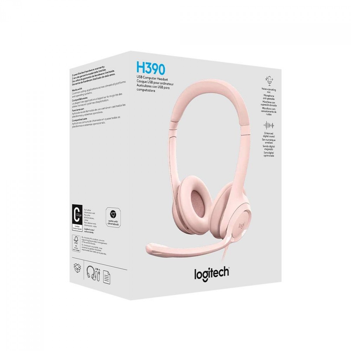 HEADSET LOGITECH H390 ROSE - Image 3