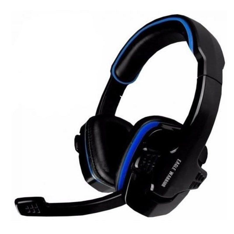 HEADSET GAMER EAGLE WARRIOR HS-501 CON MICRÓFONO 3.5 MM NEGRO/AZUL